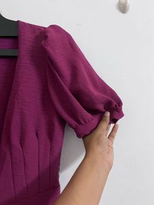 Purple Puff Sleeve Top