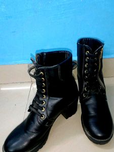 Black Lace-Up Ankle Boots