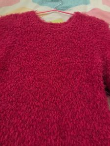 Pink Fuzzy Knit Dress