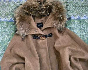 McGinn Fur Trimmed Cape Coat