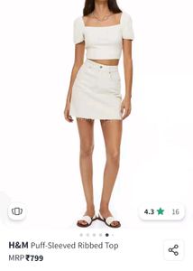 H&amp;M Ribbed White Top