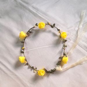 Yellow Floral &amp; Patels Tiara Hair Band Accessories