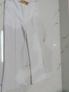 Stylish White Flared Leg Pants