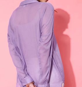 Purple Oversized Button-Down Shirt