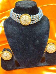 Original Kundan Jwellery Gray Color