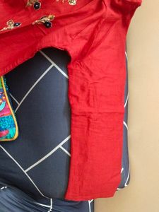 Red Silk Kurti