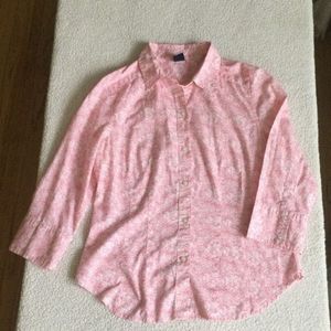 GAP Y2k Pink Floral Print Shirt For Women