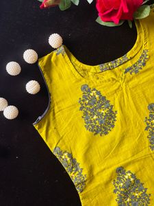 Yellow Printed Top