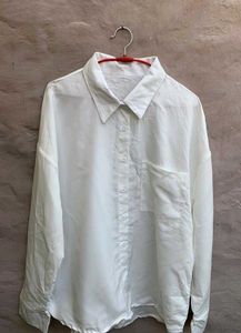 Plain Rasmalai febric White Long Sleeve Shirt