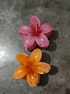 Korean Hibiscus Flowers Clutches Clips ( Pack Of 2