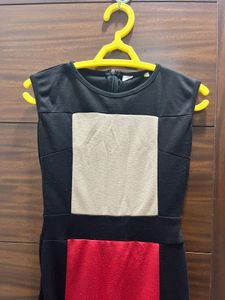 Red &amp; Black Midi Dress