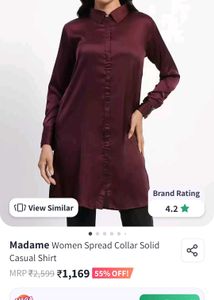 New Maroon Button-Down Tunic