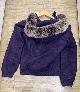 Voilet Fur Hooded Jacket
