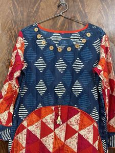 Geometric Print Long Kurta