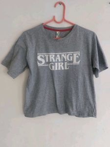 Striped Sleeve Gray Tee