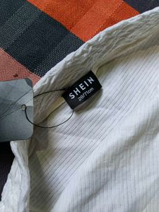 White Ruched Slit Skirt