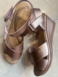 New Elegant Bronze Wedge Sandals