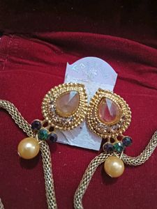 Purple And Green Jwellery Set