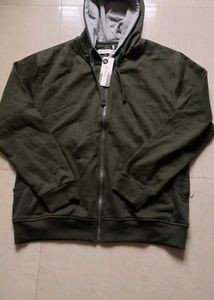 Olive Green Zip Up Hoodie