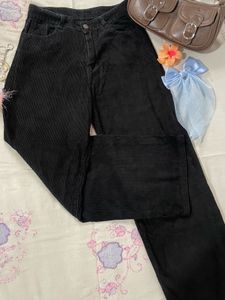 Black Corduroy Baggy Jeans ★
