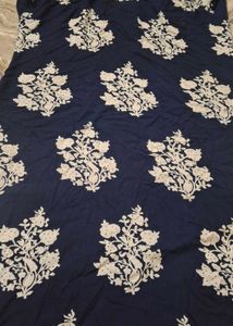 Navy Floral Print Kurti Set