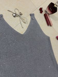 Sparkly Silver Tank Top