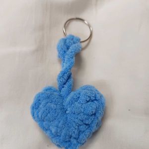 Cute Crochet Heart keychain 💙🩵