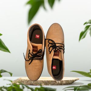 QUIKSILVER BROWN LEATHER SNEAKERS