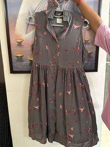 Super Light Cut Sleeves A Line Shirt Dress