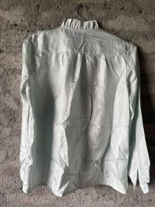 Soft Satin Retro Pastel Blue Frilly Lace- Blouse