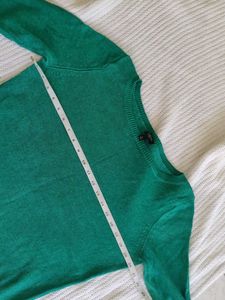 Green Knit 3/4 Sleeve Top