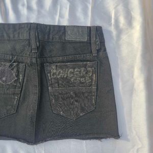 Mini Denim Skirt /Goth