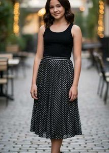 Striped Silver Skirt