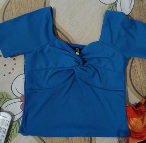 Blue Twist-Front Top