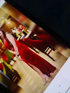 Red Velvet Halter Dress