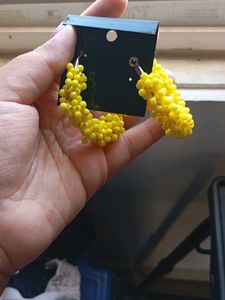 Yellow Hoop Earrings