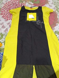 Unique Yellow & Black Design Kurti