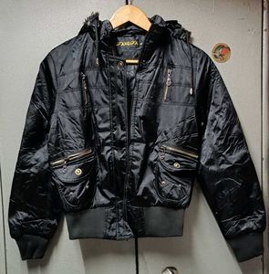 Vintage 90's Black Zip Up Puffer Jacket