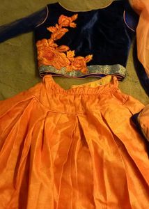 Crop Top And Skirt With Dupatta