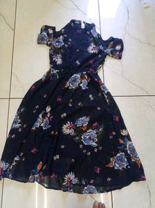 Floral Navy Blue Dress