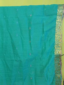 Teal &amp; Gold Sari Fabric