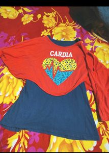 Red Graphic Print Top