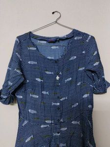 Grey Fish Print Dress