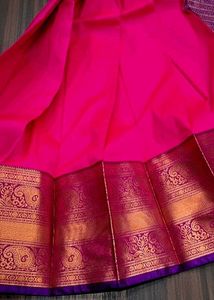 Elegant rose 🌹 &amp; Gold Saree