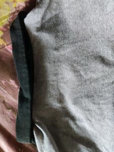 Gray Polo Shirt with Heart Detail
