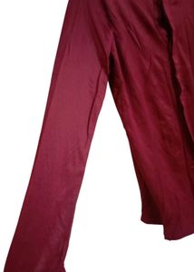 ZARA Burgundy Regular Fit Mao Collar Long Sleeve