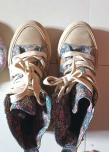 Floral High-Top Sneakers