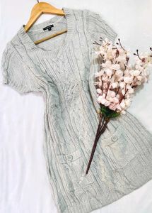 Pinterest Silver Cable Knit Sweater Dress B