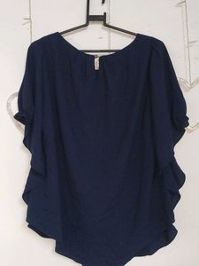 Dark Blue Flowy Top