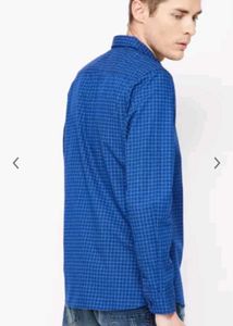 Allen Sony Blue Checked Shirt Men